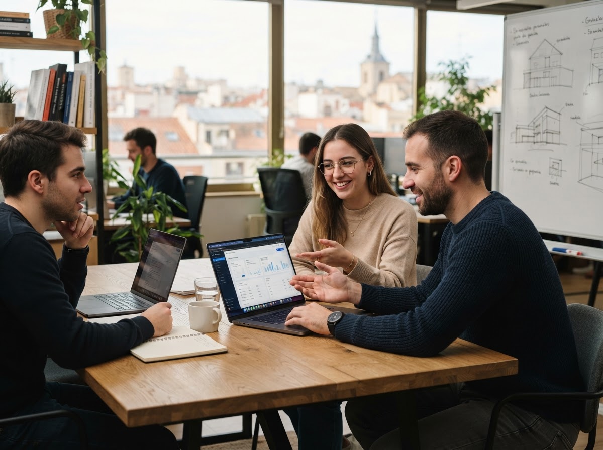 Equipo de análisis de datos de Mateo Valenzuela trabajando sobre modelos predictivos de mercado